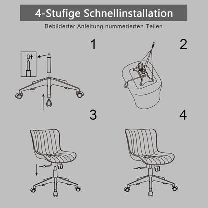 Ergonomischer Bürostuhl in Lederoptik und Wippfunktion, bis 136 kg belastbar