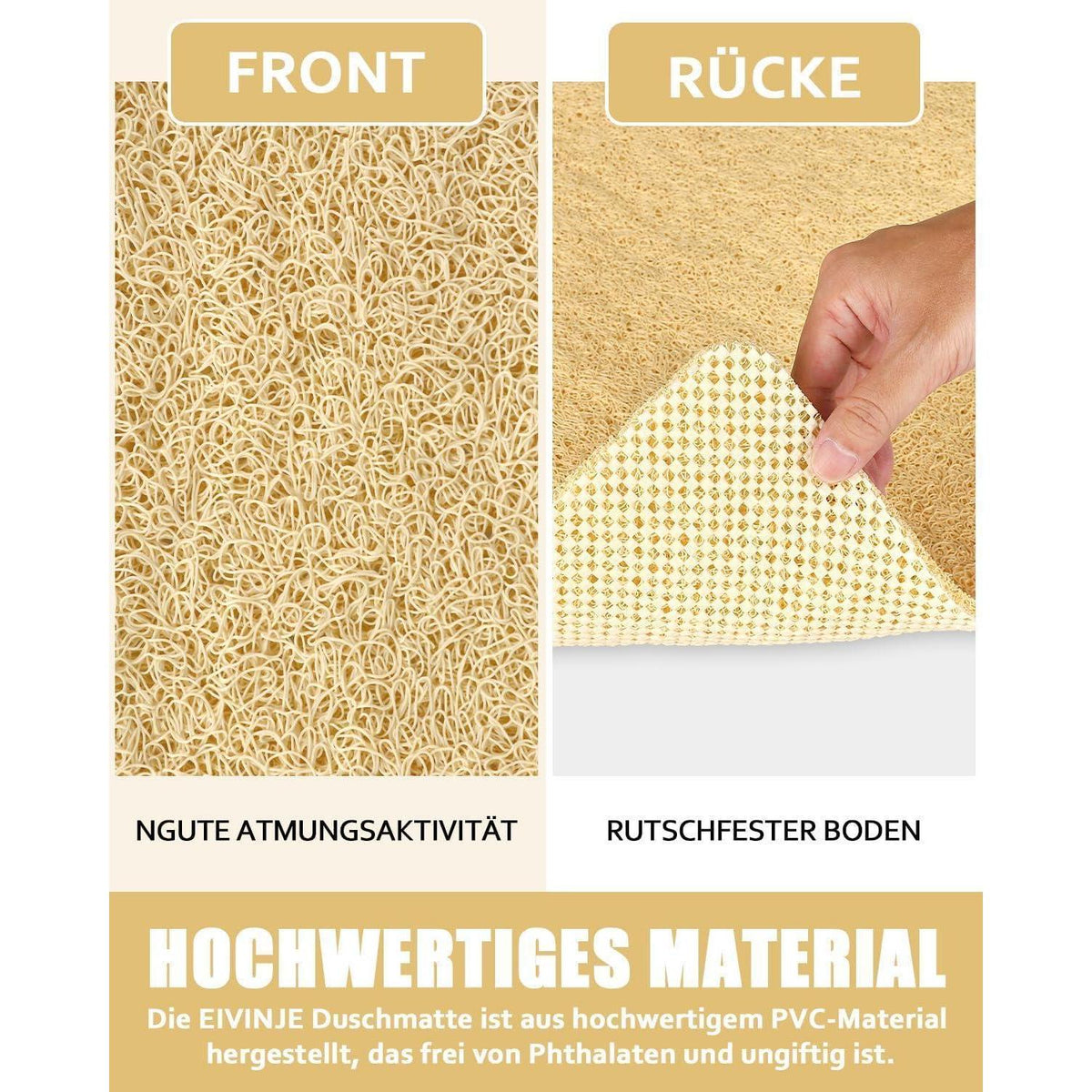 Rutschfeste Duschmatte 80x100 cm – Komfortable & Schnell Trocknende