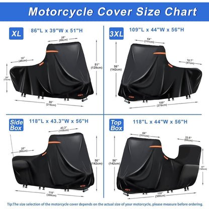 Motorradabdeckung Wasserdicht Outdoor XL 218x99x129cm