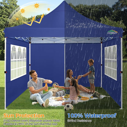 COBIZI Pavillon 3x3 mit Seitenwänden Sandsäcke wasserdicht stabil Blau