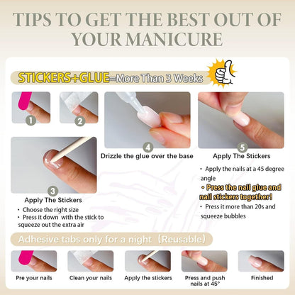 24 Stück Press On Nails Acrylnägel Vollabdeckung Katzenaugen Pink