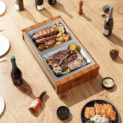 Fleischwarmhalter für Grillen BBQ Board Warmhaltebox Kerzen