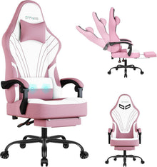Ergonomischer Gaming Stuhl mit Fußstütze und