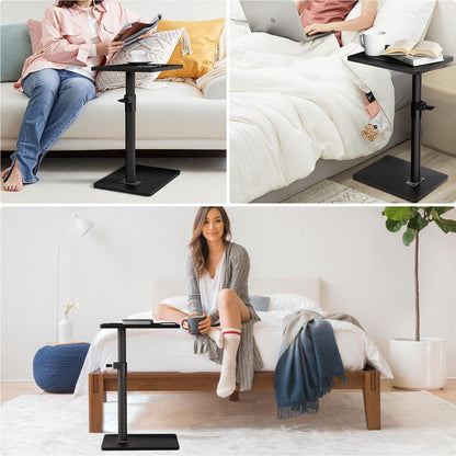 360° Schwenkbarer Beistelltisch – Höhenverstellbarer Couchtisch Schwarz