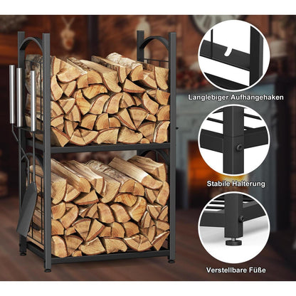 Kaminholzregal mit Zubehör – Holzlager für Innen & Außen