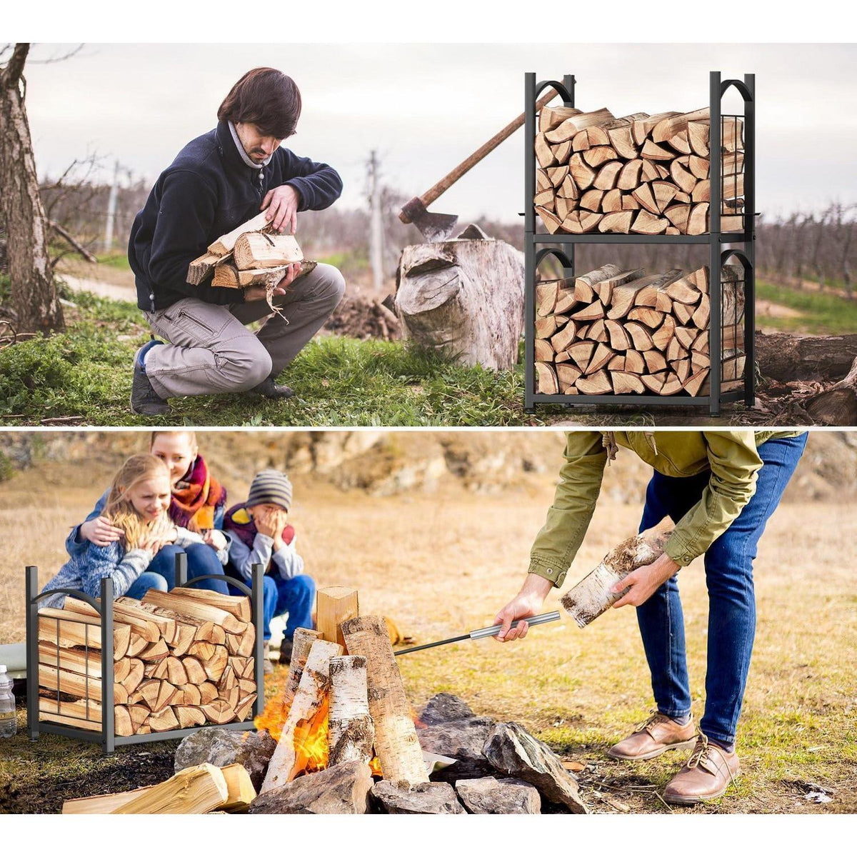 Kaminholzregal mit Zubehör – Holzlager für Innen & Außen