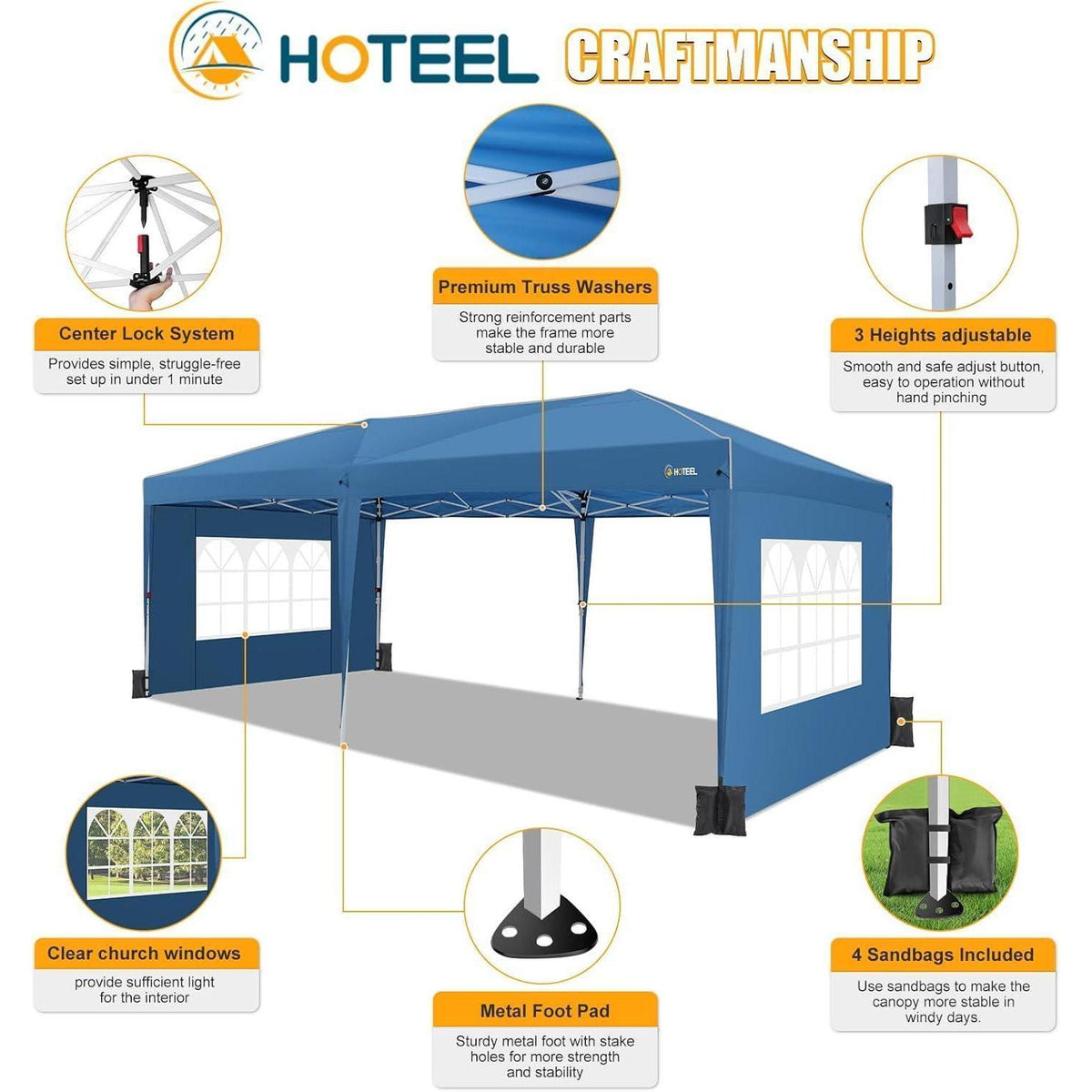 Pop-Up Partyzelt 3x6m – Wasserdicht & Stabil für Events