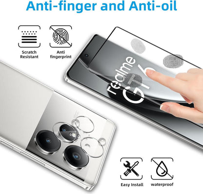 QULLOO Realme GT6 / GT 6T Panzerglas & Kameraschutzfolie 4er