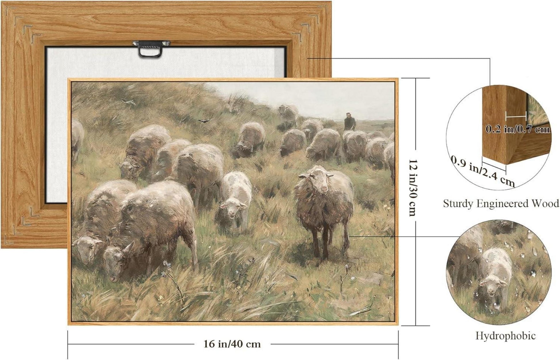 Vintage Leinwand Bilder Holzrahmen 30x40cm Wohnzimmer Schlafzimmer Wanddeko