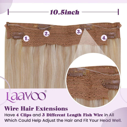 Echthaar Verlängerung Ashblond mit Draht – 45cm, 80g