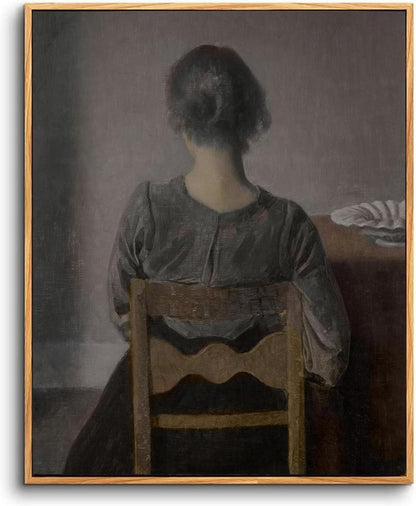 Vintage Frauenporträt Leinwandbild mit Holzrahmen 30x40 cm