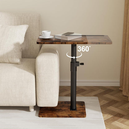 Schwenkbarer Couchtisch – Höhenverstellbarer Beistelltisch Holz Vintage