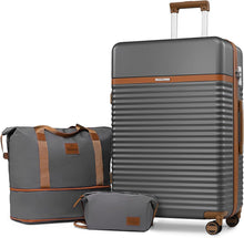 Kofferset 3-teilig ABS Hartschalen Trolley 4 Rollen TSA-Schloss Grau