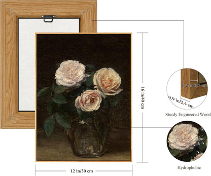Hyidecorart Vintage Botanisch Leinwandbilder mit Holzrahmen 30x40 cm Wohnzimmer