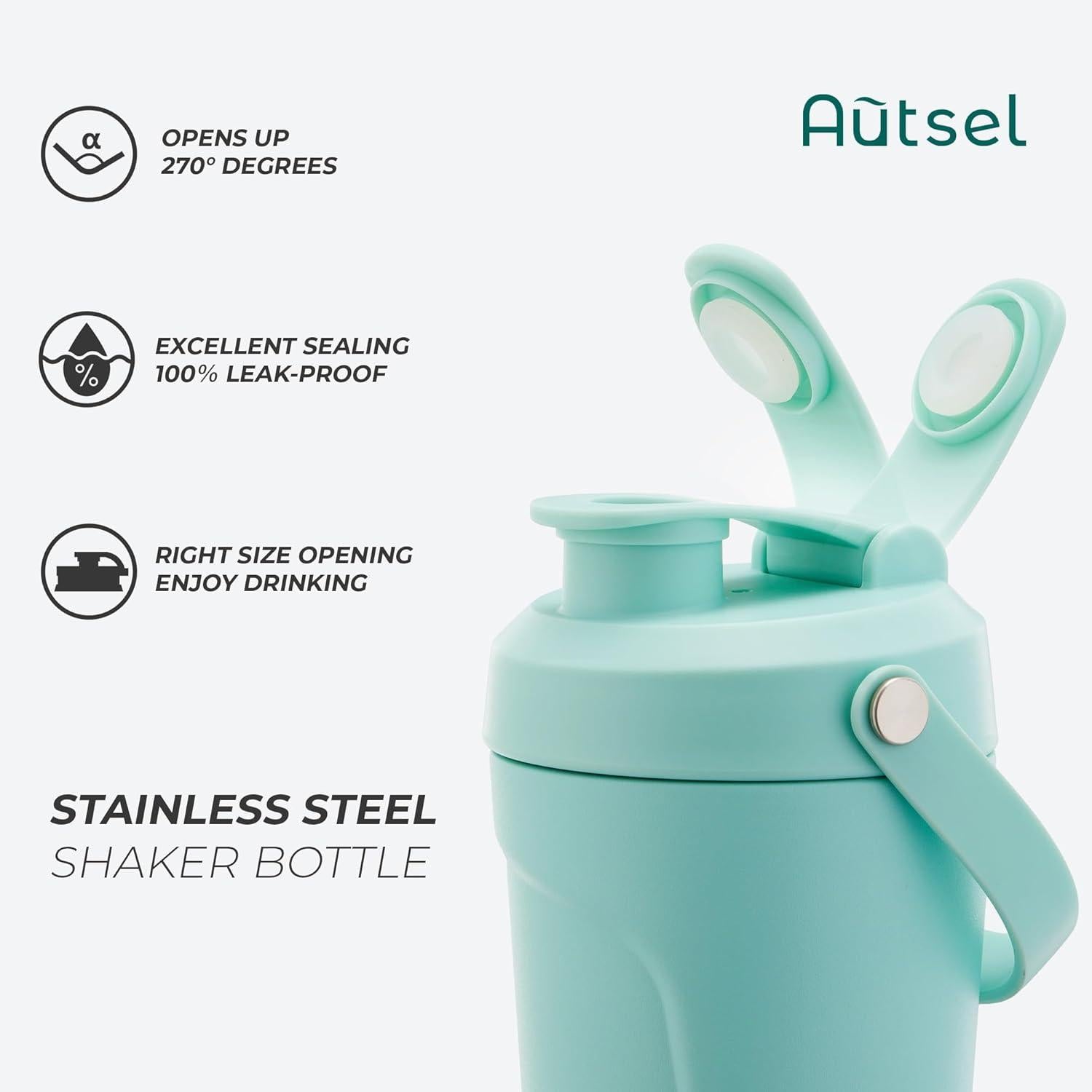 Edelstahl Protein Shaker 750ml mit Kugel Isolierthaker Shake Becher