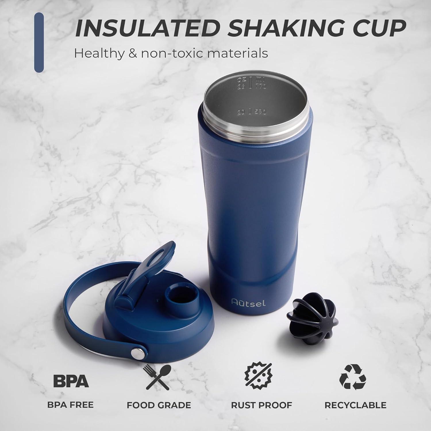 Edelstahl Protein Shaker 750ml Vakuum Isolier Shake Becher BPA frei