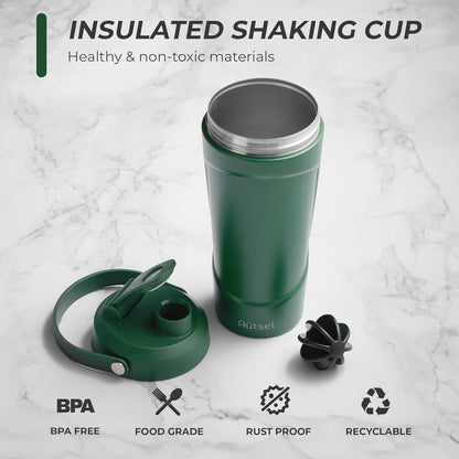 Edelstahl Protein Shaker 750ml Shake Becher mit Kugel BPA frei Fitness
