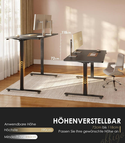 Höhenverstellbarer Schreibtisch elektrisch 160cm USB Memory Standing