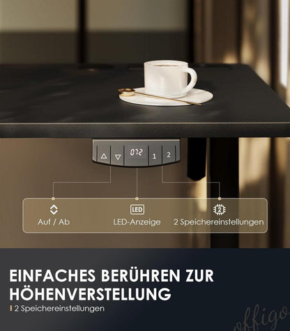 Höhenverstellbarer Schreibtisch 160cm Elektrisch Standing Desk USB