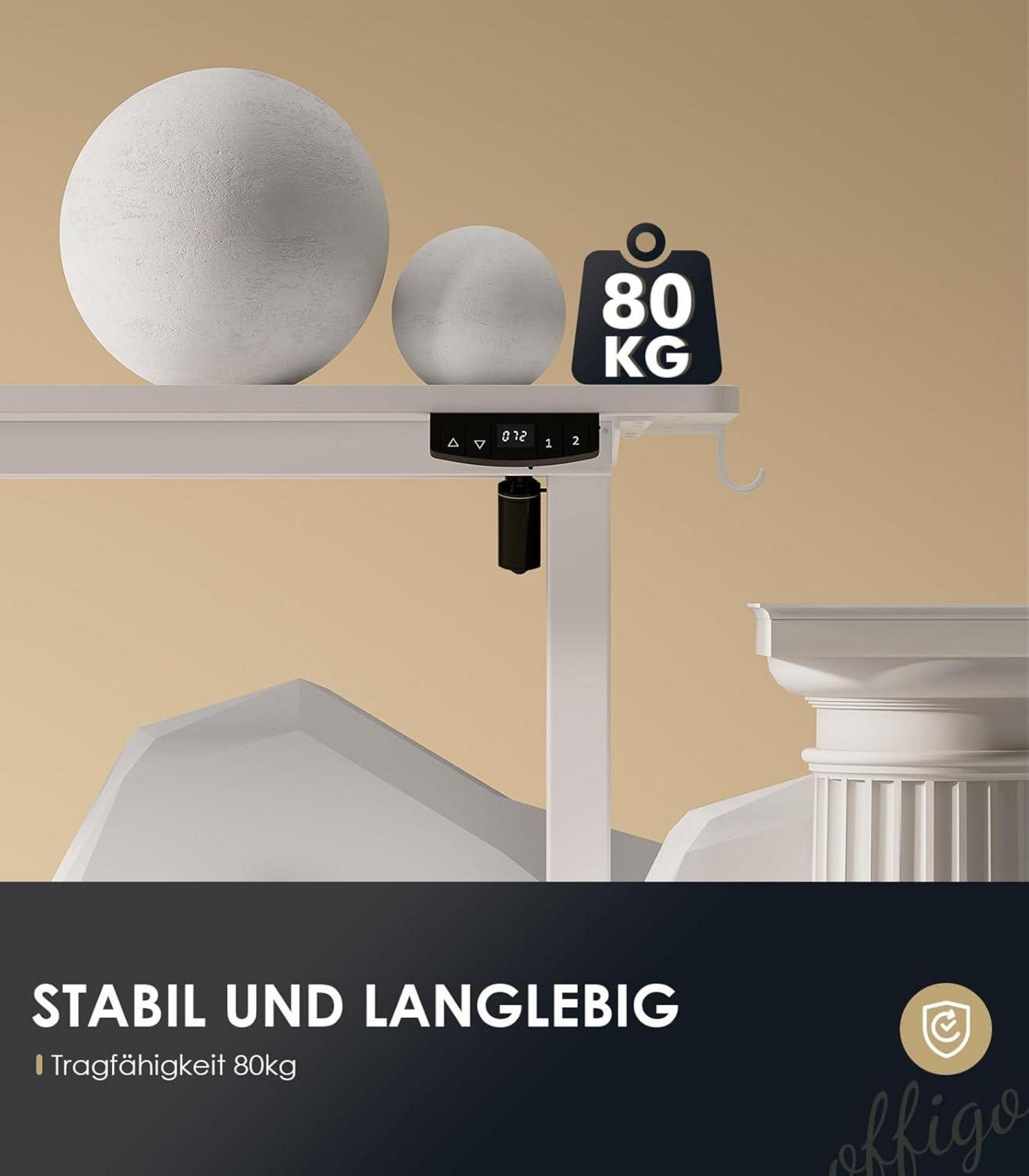 Elektrischer Schreibtisch 140cm USB Memory Funktion Standing Desk