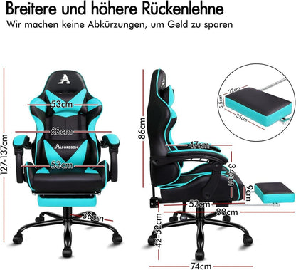 ALFORDSON Gaming-Stuhl | 150° Neigung | ergonomischer