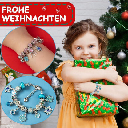 Adventskalender Mädchen 2024 Schmuck DIY-Charms Armband Set
