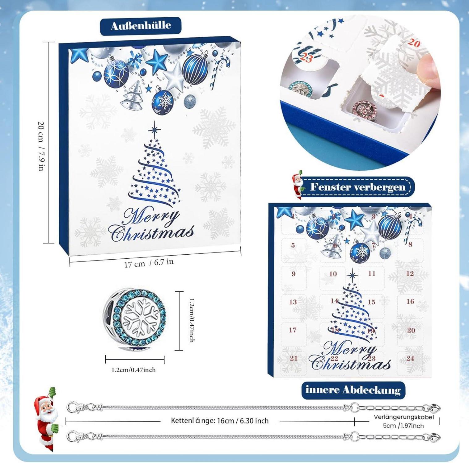Adventskalender Mädchen DIY Schmuck-Set 2024 - 24 Charms Armband