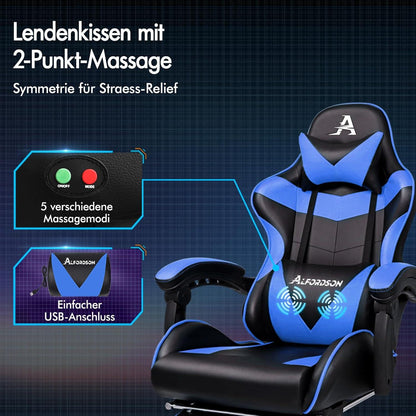 Massage-Gaming-Stuhl mit Neigung und