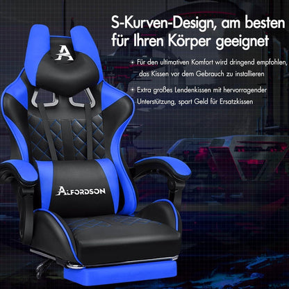 Bequemer Gaming-Bürostuhl mit Fußstütze