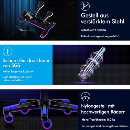 Bequemer Gaming-Bürostuhl mit Fußstütze