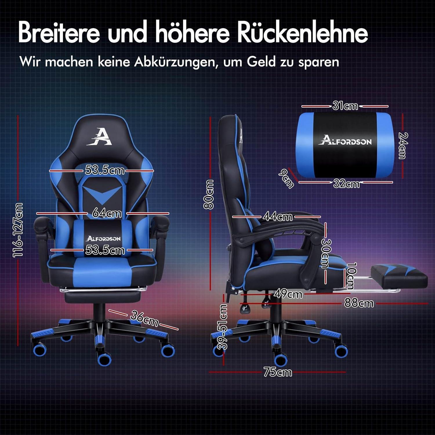 Gaming-Bürostuhl mit ergonomischer Unterstützung und