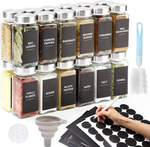 24-teiliges Gewürzgläser Set mit Streueinsatz und Etiketten