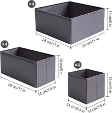 TYEERS Schubladen Organizer 12er-Set Dunkelgrau Stoff