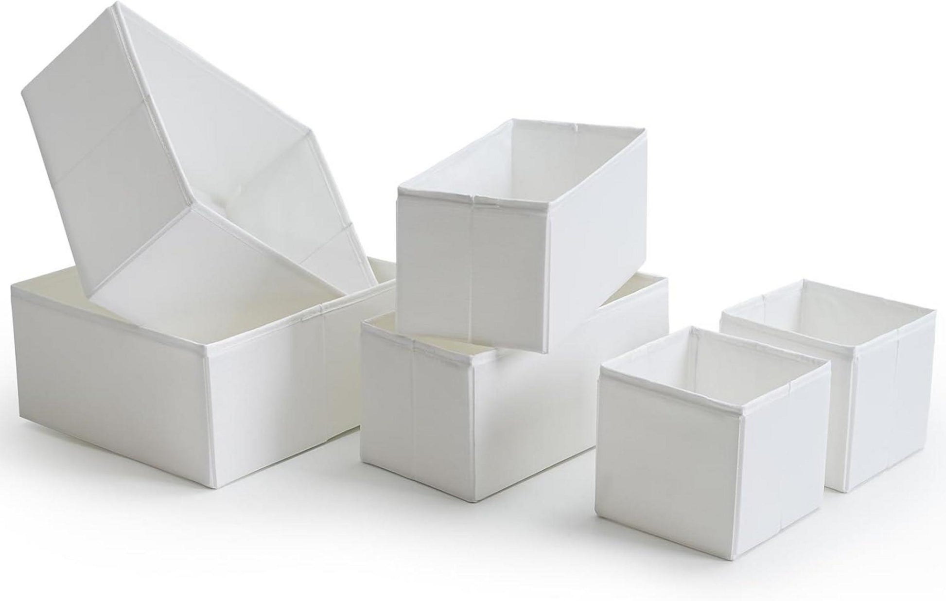 Schubladen Organizer 12er-Set Weiß, Strapazierfähiges Stoff, Waschbar