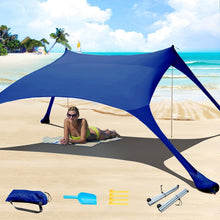 Cuupo Strandzelt Pop-Up LSF 50 2x2.1m Lycra Marineblau