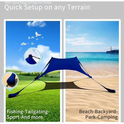 Cuupo Strandzelt Pop-Up LSF 50 2x2.1m Lycra Marineblau