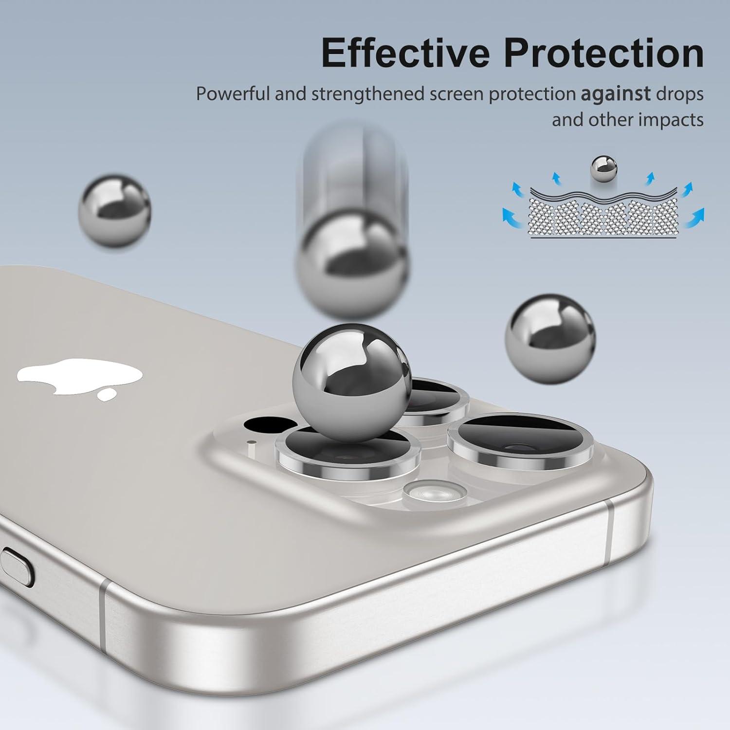 4er Set iPhone 16 Pro/Pro Max Kameraschutz, 9H Härte, Anti-Kratzer, Ultradünn