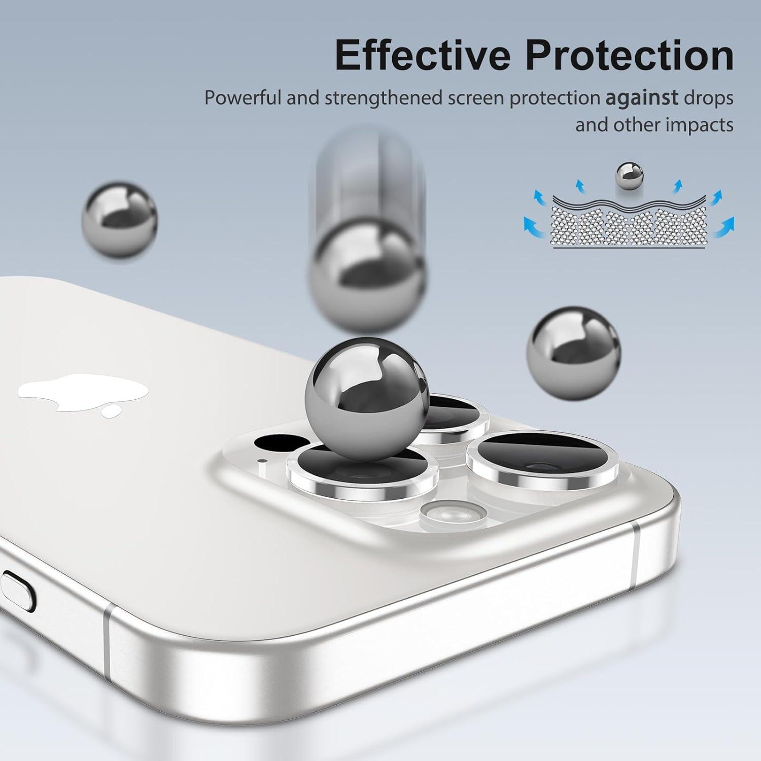 Kameraschutz 4er Set iPhone 16 Pro Max 9H Härte Anti-Kratzer Ultradünn