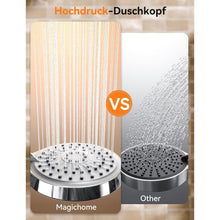 Hochdruck Duschkopf mit 5 Strahlarten und Schlauch, Grau