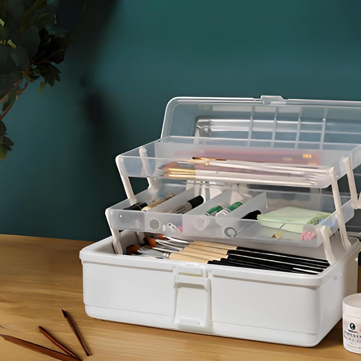 Aufbewahrungsbox mit Fächern 31,5 cm Transparent
