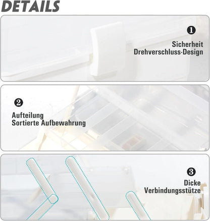SYLANDO Aufbewahrungsbox 31,5cm fächern Sortierboxen Nähkasten Organizer Box