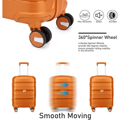 Hartschalen Koffer Trolley 55cm Erweiterbar Orange | TSA Schloss