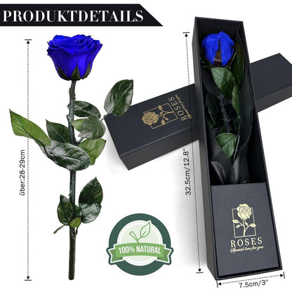Infinity Rose in Geschenkbox Ewige Blume Blau