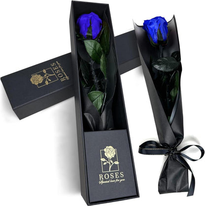 Ewige Rose Geschenkbox Ewige Blüte für Frauen Dekoration Blau
