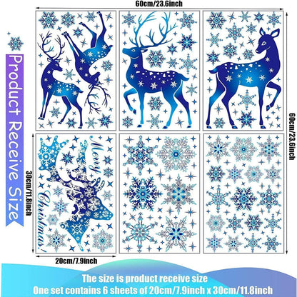 Fensterbilder Weihnachten Blauhirsch Selbstklebend PVC 6er Set