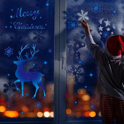 Fensterbilder Weihnachten Blauhirsch Selbstklebend PVC 6er Set