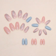 24er Set Pink und Blaue Press on Nägel