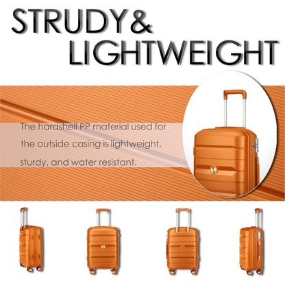 Hartschalenkoffer Set 4tlg. – Orange Reisekoffer mit TSA-Schloss