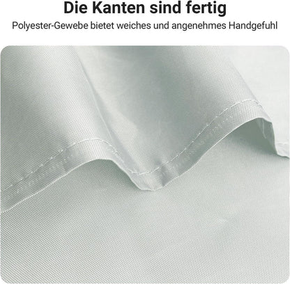 Duschvorhang 220x200cm Grau Beschwerter Saum Textil Wasserabweisend Polyester