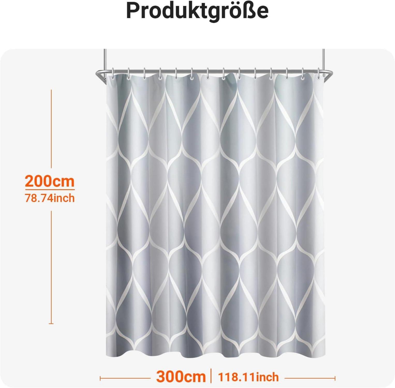 Duschvorhang Water Droplets 300x200cm Antischimmel Polyester-Stoff